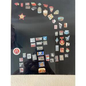 57x Original Soviet Russian Pin Badge Emblems of Cities USSR